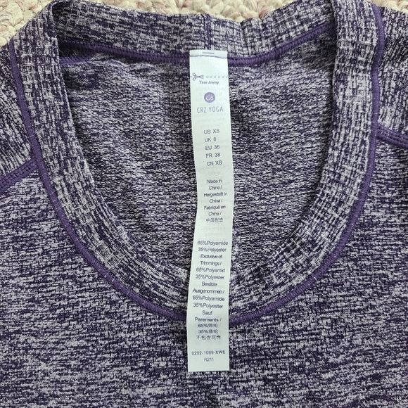 NWT CRZ YOGA Long Sleeve Tech Tee Size XS - Indigo - Picture 5 of 5